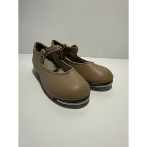 CAPEZIO Girl’s Mary Jane Tan Nude Tap Shoes Elastic Band Size 13 W